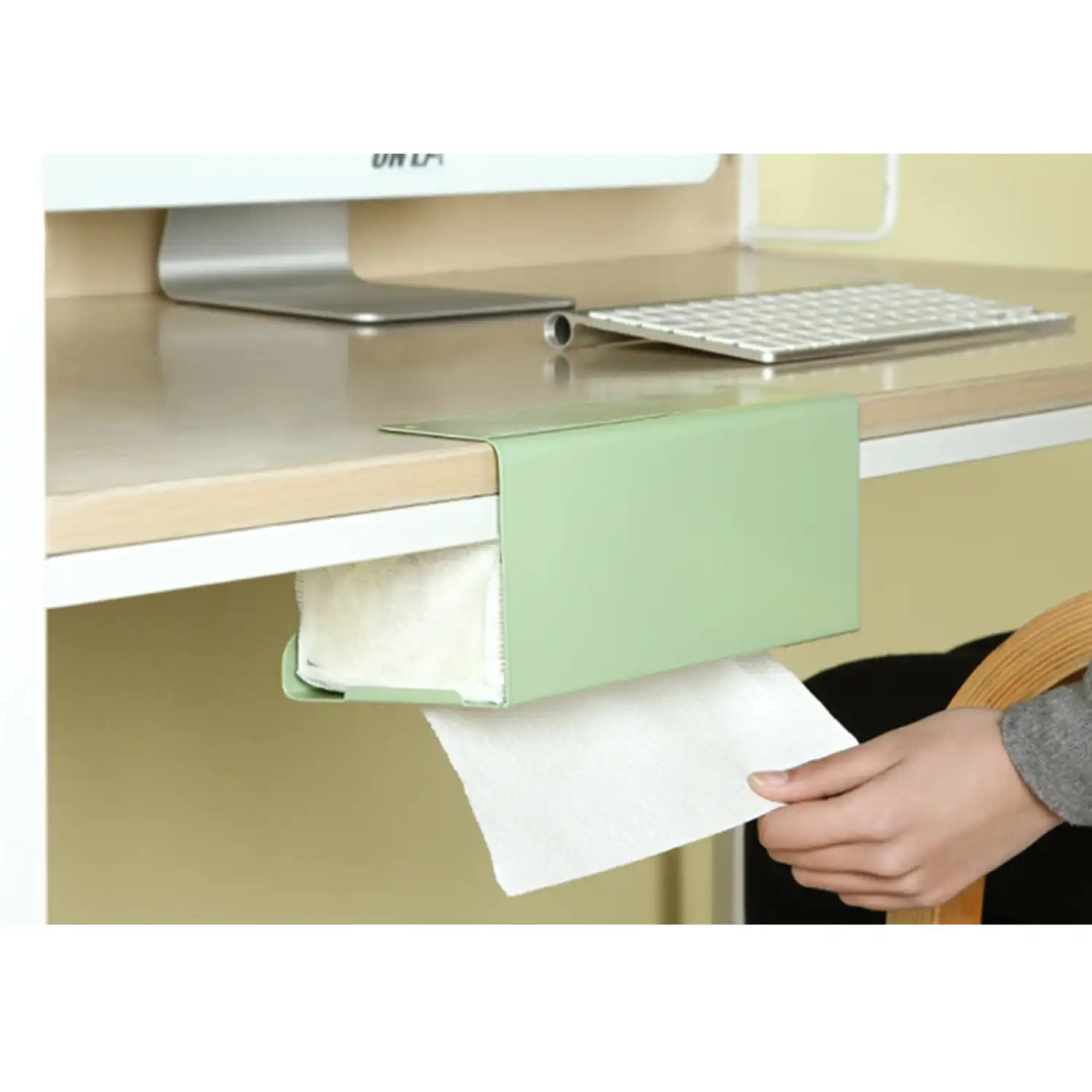 under cabinet paper towel holder iron tissue box storage rack