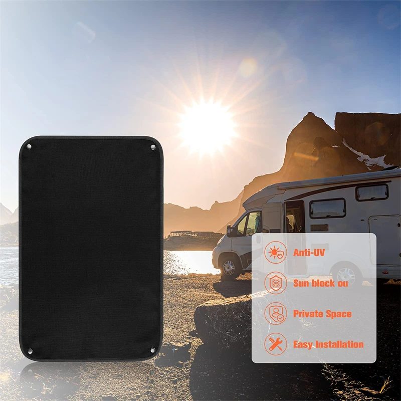 RV Entry Door Window Cover Shade 24x16Inch Camper Sunshade Sun