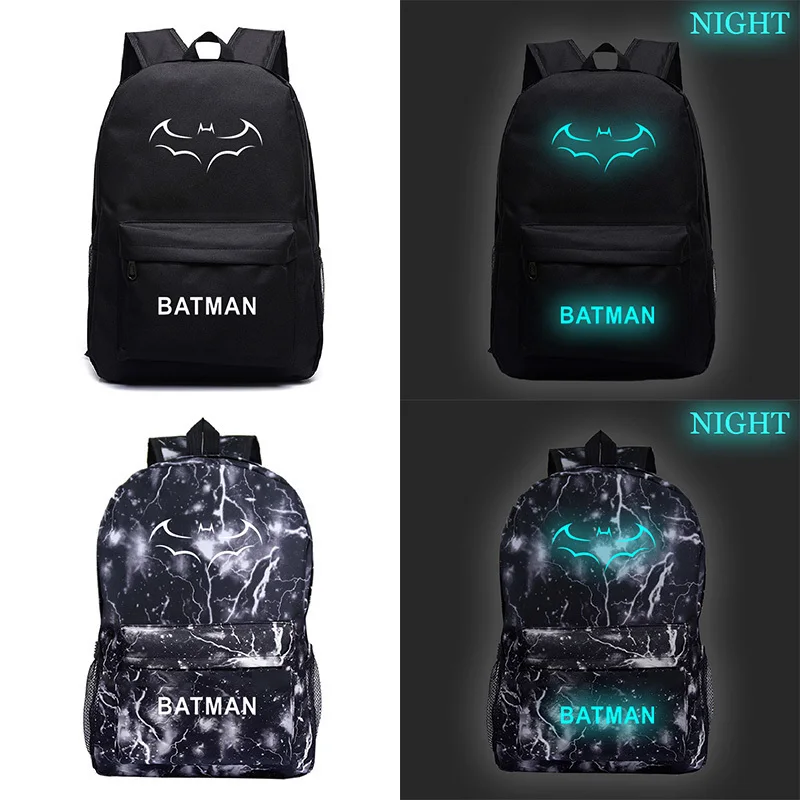 DC Superhero Sac a Dos парусиновые рюкзаки на плечо для путешествий, мужские рюкзаки для ноутбука, женская сумка Mochila, светящаяся дизайнерская Подростковая сумка для книг с Бэтменом