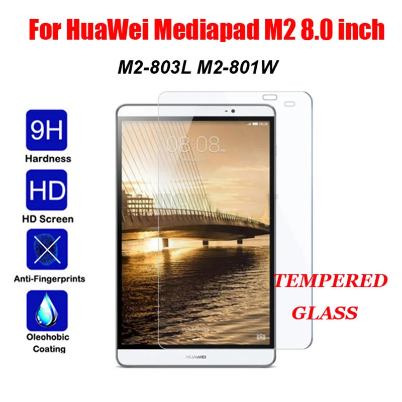 

Tempered Glass for HuaWei Mediapad M2 8.0 M2-801L M2-801 M2-803L M2-802L 8.0 inch Tablet Screen Protector Protective Film Glass