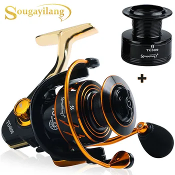 

Sougayilang Fishing Reel 13 +1BB 5.0:1Gearing Silent Drive Strong Braking System Spinning Reels with Free Spare Spool
