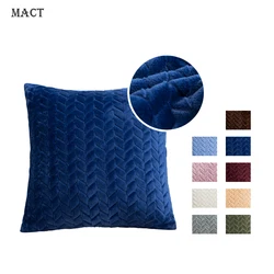 MACT Corduroy Soft Decorative Square Throw Pillow Cover Solid Color Pillowcase for Patio Sofa Modern Leaves Cushion Case 45x45cm
