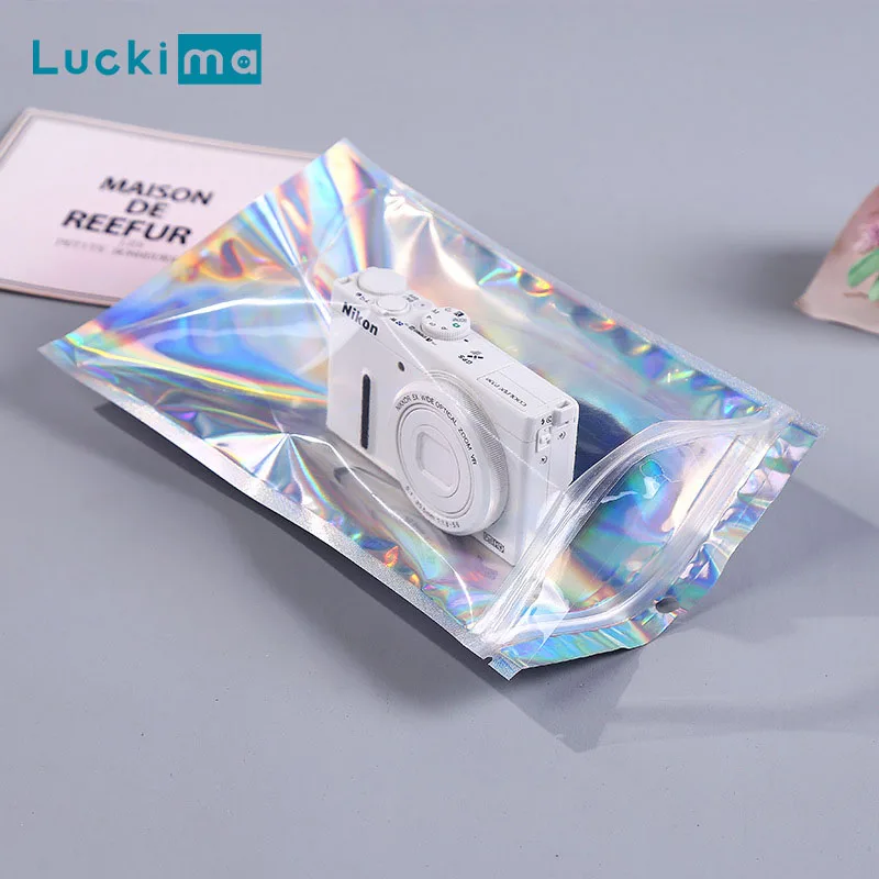 

100Pcs/lot Zip Lock Bag Reclosable Jewelry Self Sealing Gift Bag Cookies Thick Aluminum Foil Storage Bags Reusable Mylar Pouch