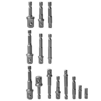 

Chrome Vanadium Steel Socket Adapter Hex Shank to 1/4 3/8 1/2 Extension Rod Support Dropshipping