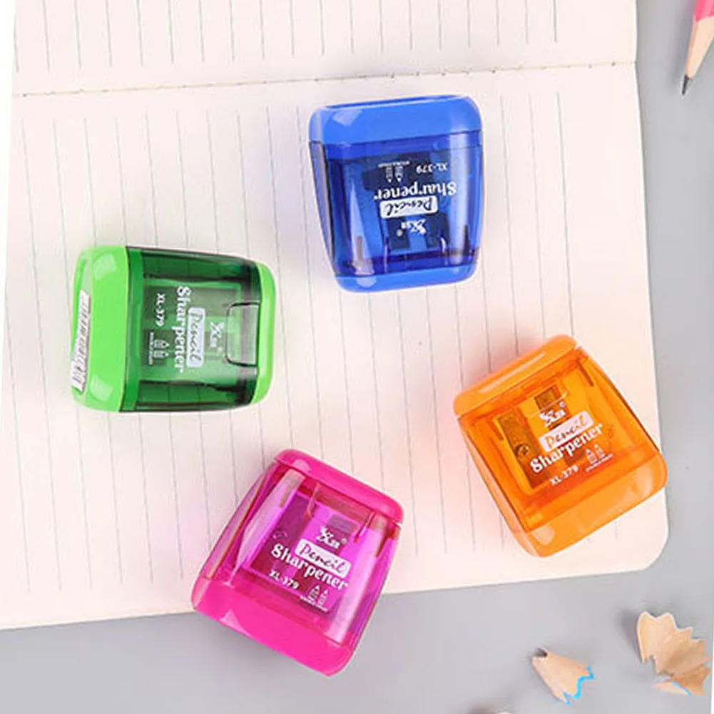 Plastic Double Hole Pencil Sharpener Makeup Pencil Multi-Function Mechanical Pencil Sharpener Office School Supplies Comfortable