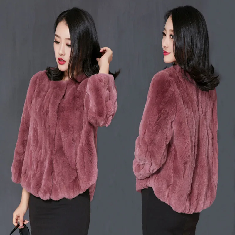 

Fashion Real Rabbit Fur Coat Natural Fur Short Warm Winter Jacket Women Genuine Rex Rabbit Fur Coats Plus Size 5xl YQ307
