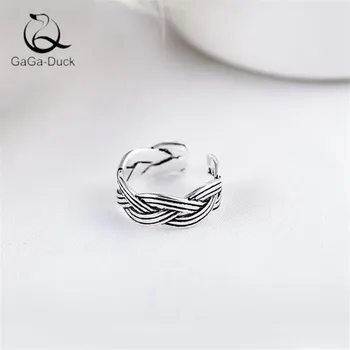 

New Retro Jewelry Woven Thai Silver 925 Sterling Silver Personality Flower Line Winding Exquisite Opening Rings R475