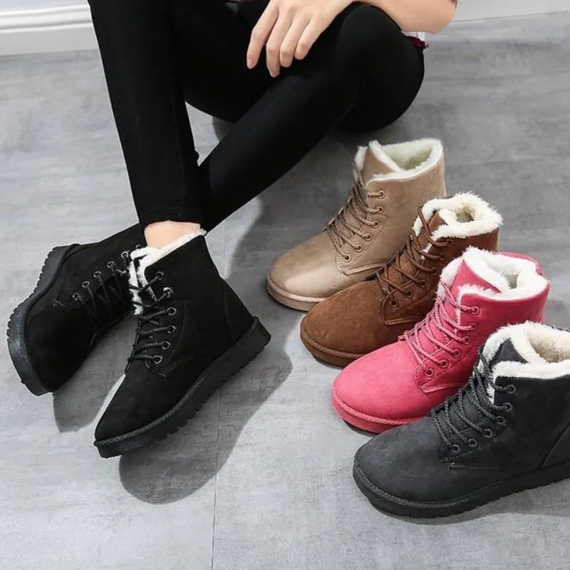 

Autumn and Winter Plus Velvet Thick Snow Boots Cotton Shoes Boots Women Flat Shoes Students Short Tube Platform Shoes Gothic New