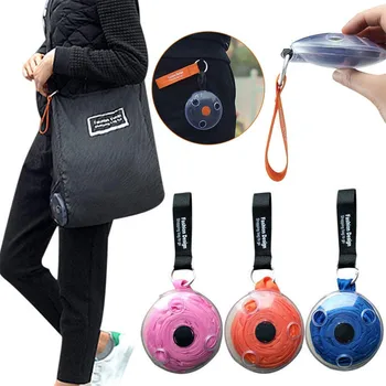 

NEW 2020 Women Portable Tote In Pouch Reusable Folding Eco Shopper Shopping Shoudler Bags Organizer with Carabiner Customizable