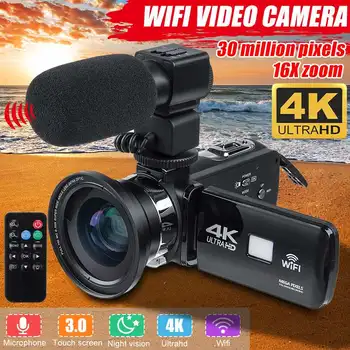 

Professional 4K WIFI HD Camcorder Video Camera Night Vision 3 Inch LCD Touch Screen 16X Digital Zoom Camera With Microphone Lens