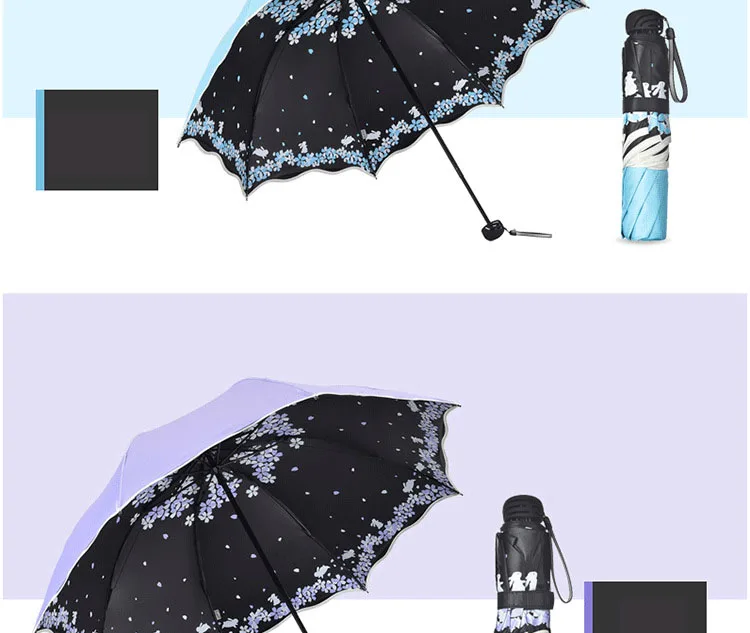 Складной зонт для женщин, для путешествий, анти-УФ, ветрозащитный, дождевик, цветок, модификация, женский, солнцезащитный, для девочек, зонтик, карманные зонтики, для девочек, Paraguas