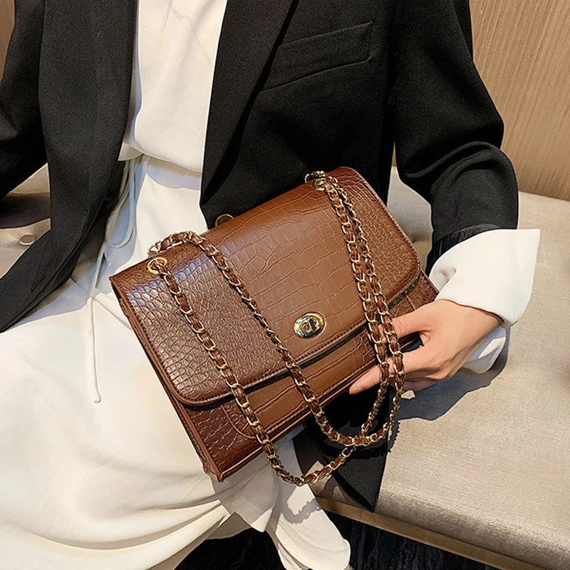 

Fashion Alligator Women's Designer Handbags 2019 New Quality Leather Women Shoulder Bags Crocodile Pattern Ladies Messenger Bags