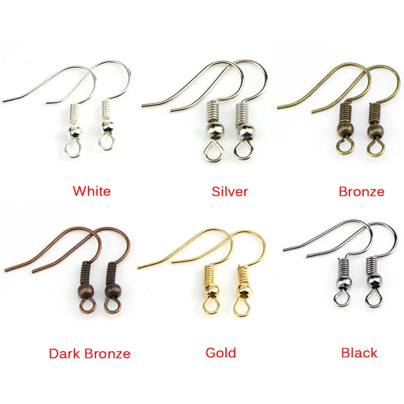 

200PCS/Bag DIY Jewelry Making Findings Earrings Hook Clasp Ear Hook Wire Bead Hot Selling