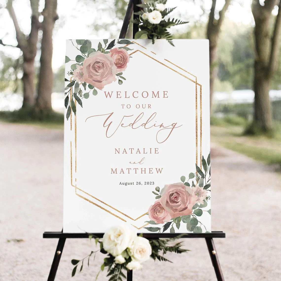 Wedding Welcome Sign Template, Dusky Pink Floral, Wedding Sign, Printable,  Editable, Portrait, Wedding Welcome Sign - Party Direction Signs -  AliExpress