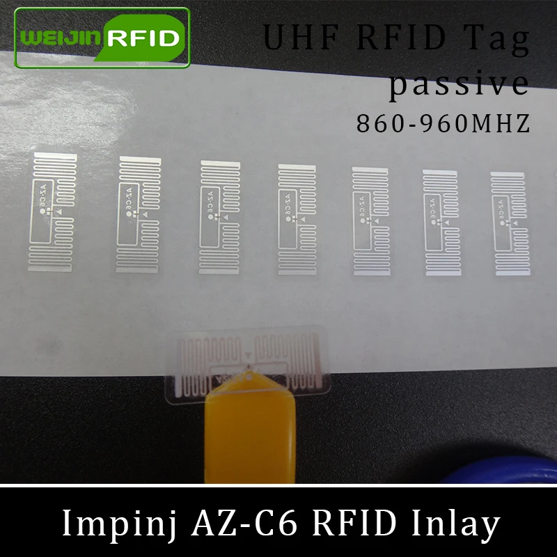 Метка Диапазона UHF RFID Impinj MonzaR6 MR6 AZ-C6 Сухой инкрустация 915 МГц 900 МГц 868 МГц 860-960 МГц EPCC1G2 6C смарт-карты пассивные RFID теги этикетки