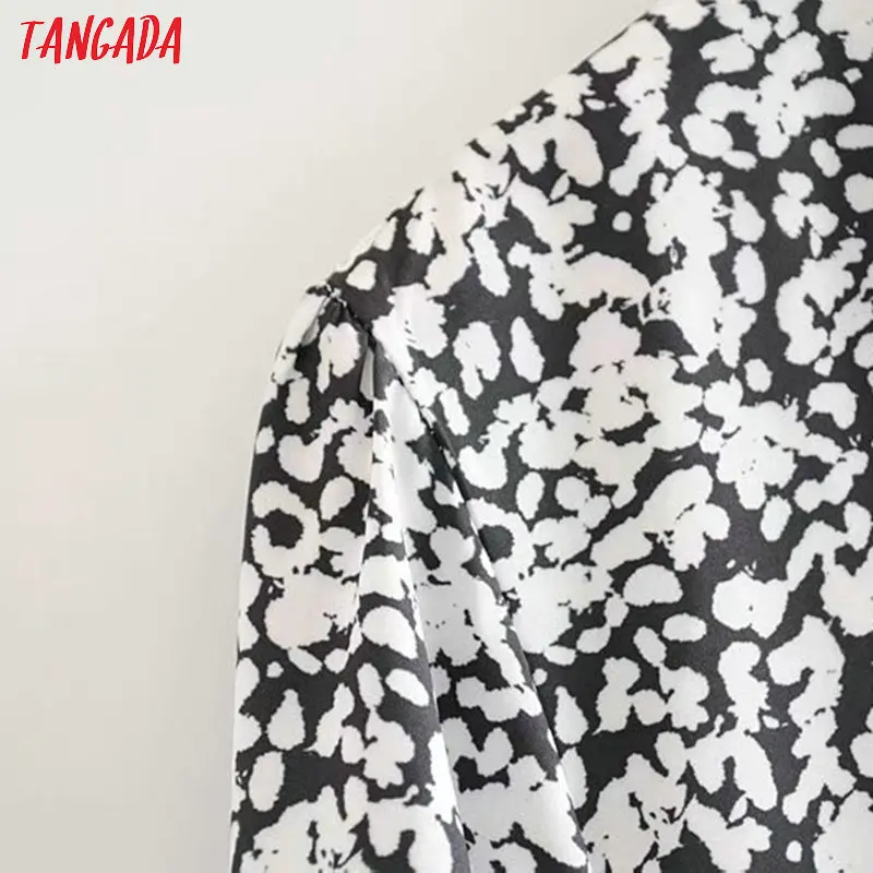 Tangada, женское платье в горошек, v-образный вырез, длинный рукав, французская мода, повседневное, уютное, свободное платье, vestidos feminina 3A29