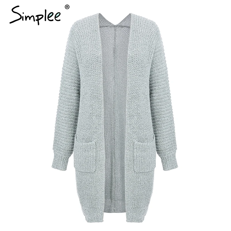 Simplee Женский вязаный длинный кардиган свободный свитер джемперы уличная одежда
