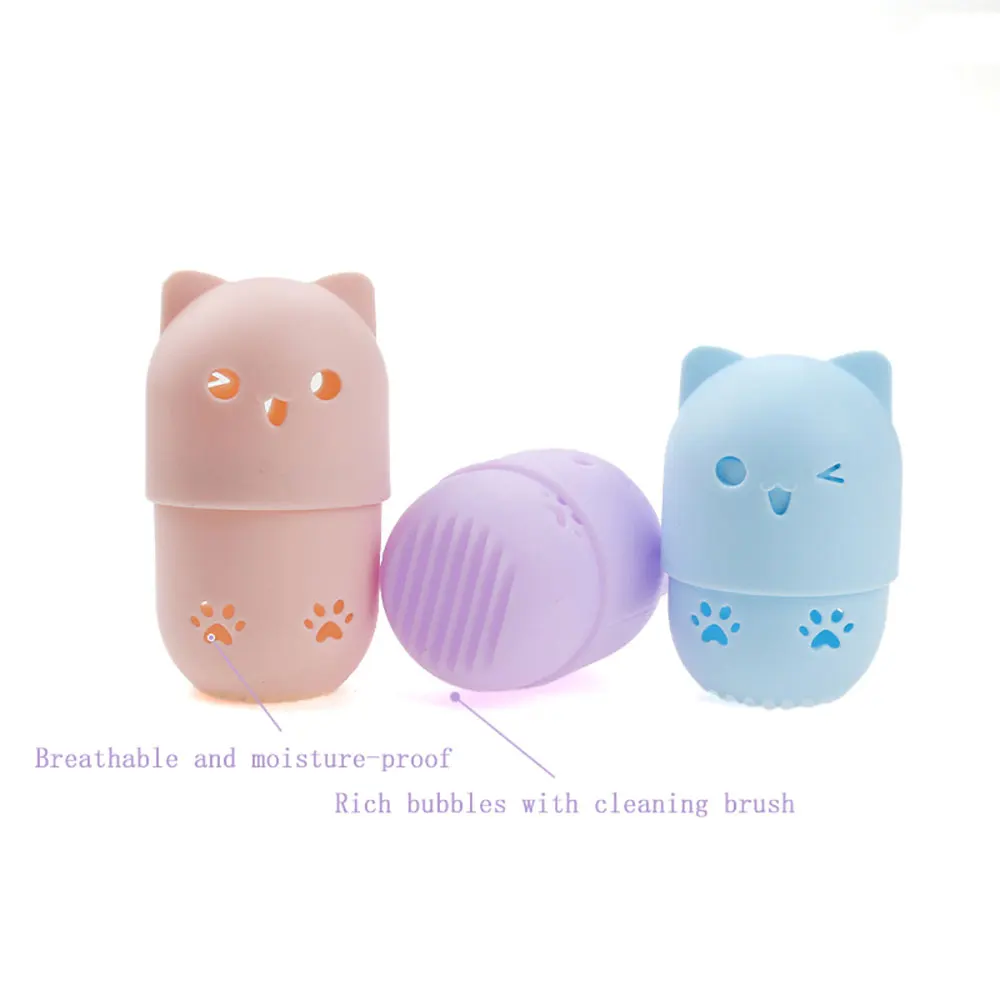 Silicone Beauty Sponge Storage Box Egg Stand Makeup Powder Puff Drying Holder Mildew Proof Cosmetic Puff Case 1PC storage box makeup organizer makeup storage box cosmetic storage box
