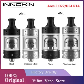 

NEW Original Innokin Ares 2 D24 MTL RTA 4ml / Ares 2 D22 RTA Tank 2ml E-cig Atomizer Cross Air Flow Control Vaporizer Vs Zeus X