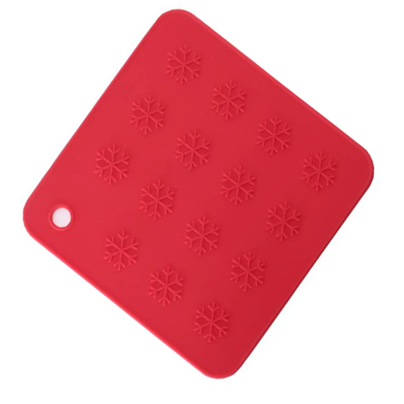 Waterproof Heat-Resistant Tablemat Dishes Coaster Tableware Mat Snow Pattern Silicone Square Placemat Food Grade Non-slip Mat