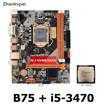 

Zhankvpai B75 LGA1155 Motherboard set with Intel Core i5-3470CPU Desktop Memory SATA III USB3.0 VGA HDMI DVI M.2 NVME