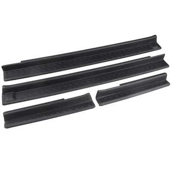 

Front and Rear Entry Guards Door Entry Sill Plate Protectors for 2007-2016 Jeep Wrangler