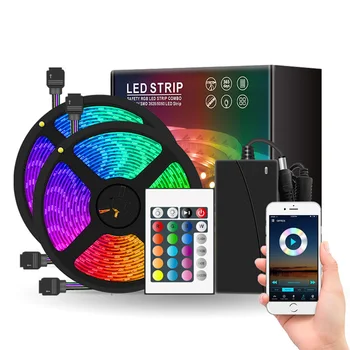 

Smart WIFI LED Strip Light Work with Alexa Google Assistant Voice Control RGB LED Lights Strip 12V 5050 60LEDs/m Color Changing
