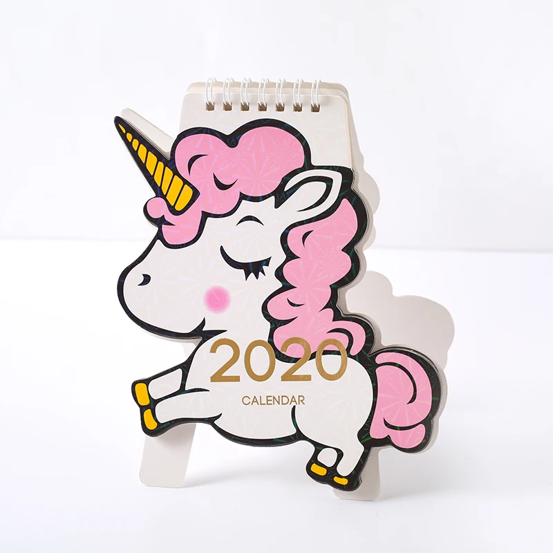 Pink unicorn Новогодний календарь милый мультяшный в виде животных украшение офисного стола ежемесячно для планирования расписания план школьные принадлежности канцелярские принадлежности - Цвет: Pink unicorn