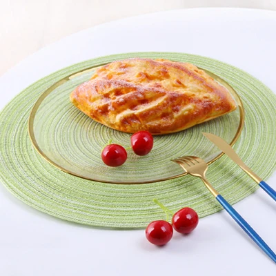 8PCS Green 8 шт./партия, круглые столовые приборы для стеклянной чаша, подстаканники, Нескользящие блюда, кофейный коврик, подставка для напитков Ramie, полотняные подставки, кухонный инструмент - Цвет: 8PCS Green