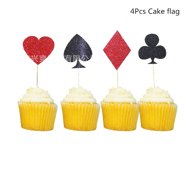 Poker Theme Happy Birthday Banner Cake Topper Las Vegas Casino Night Playing Cards For Birthday Party Decoration Ww06 Party Diy Decorations Aliexpress