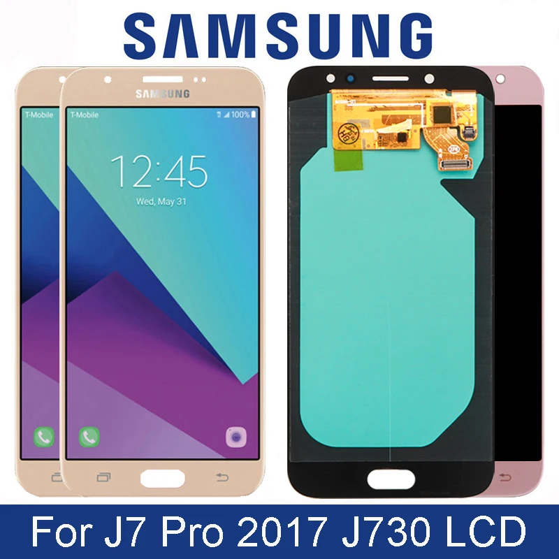 ЖК дисплей Super Amoled 5 дюйма для Samsung Galaxy J7 Pro 2017 J730 J730F с сенсорным экраном и