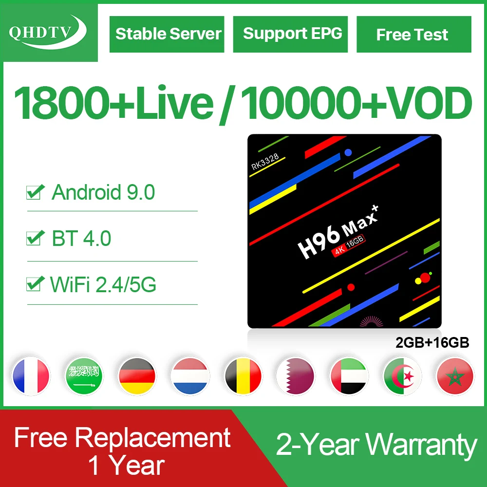 

French Arabic IPTV Subscription Netherlands Belgium IPTV France Dual-band WIFI IPTV Dutch Algeria H96MAX+ Android 9.0 IPTV Box