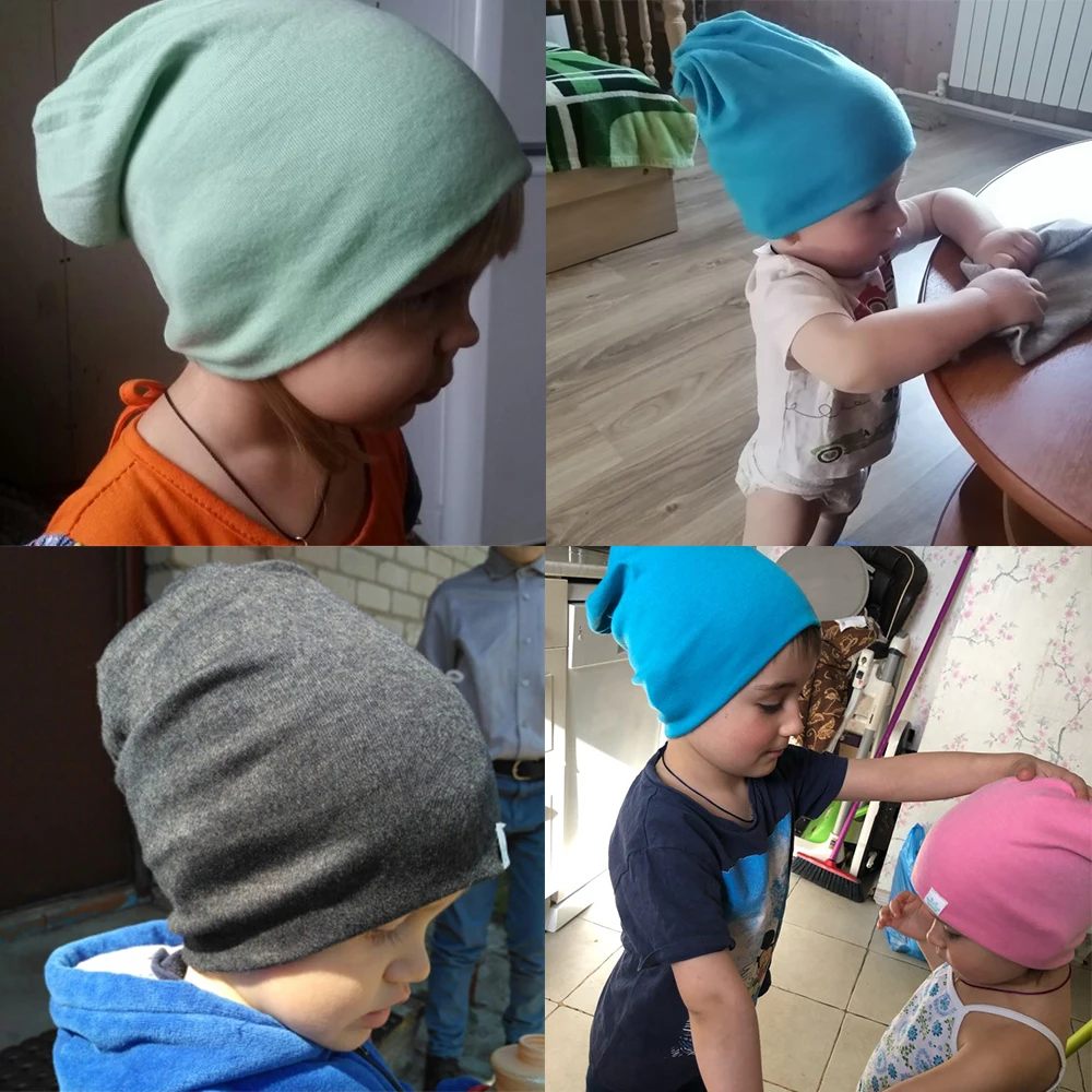 Модные милые однотонные трикотажные хлопковые шапки шапочки для фотосъемки младенцев Осень Зима теплые наушники красочная Корона шапки