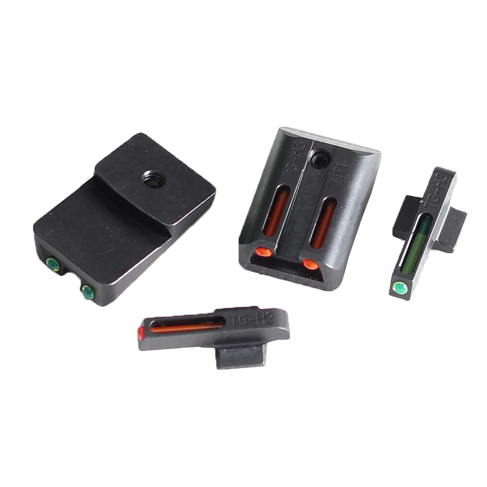 Pistola de Visão Spina Óptica Real Vermelho Verde Fibra Frente Traseira Conjunto se Encaixa 1911 Corte. 270 - . 450 9 Lunetas Riflescopes