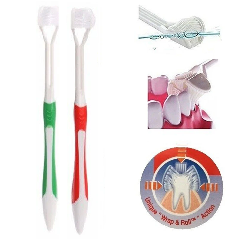 High Quality Toothbrush Child's Triple 3 Sided Head Toothbrush Pratical Durable For Special Autism Overly Sensitive Child