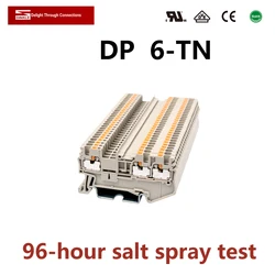 Dinkle dp 6 tn um em dois saída mola gaiola tira fio conexão conector elétrico din trilho terminal bloco phoenix st6