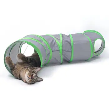 

TPFOCUS Cat Tunnel Collapsible Funny Hide Tunnel Toy with Hanging Ball for Pet Cat Chinchilla comfortable plastic Tunnel