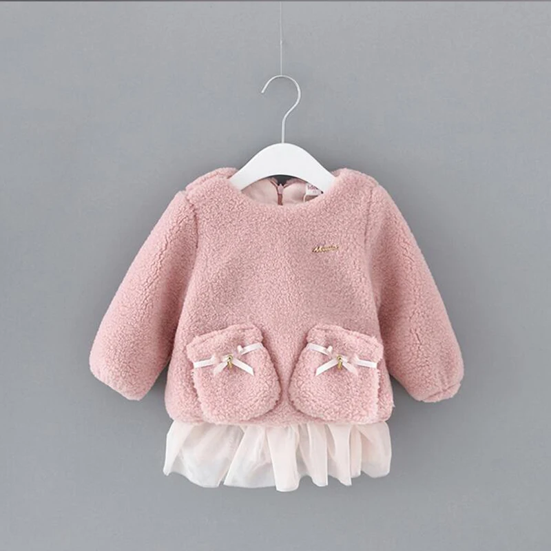 Милая теплая одежда для маленьких девочек; стеганая куртка принцессы; сезон осень-зима; модная повседневная верхняя одежда для младенцев - Цвет: pink