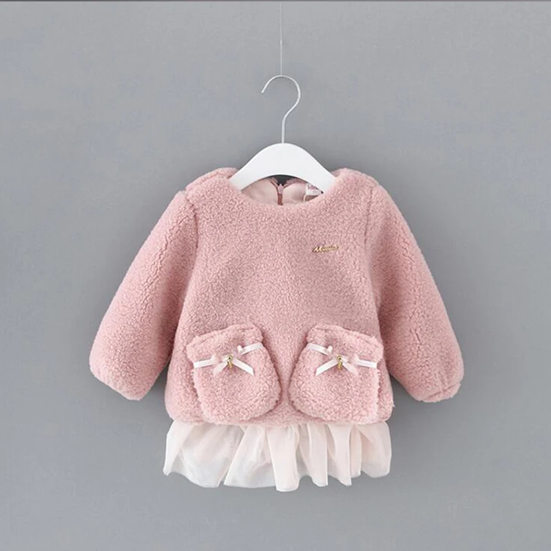 pink Милая теплая одежда для маленьких девочек; стеганая куртка принцессы; сезон осень-зима; модная повседневная верхняя одежда для младенцев - Цвет: pink