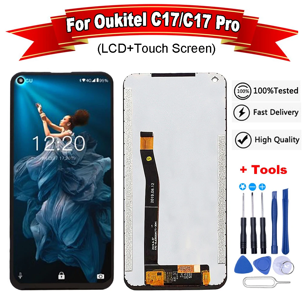 ЖК дисплей 6 35 дюйма для OUKITEL C17 + сенсорный экран 100% оригинальный