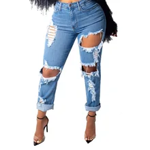 Женские джинсы расклешенные джинсы модные отверстия Джинсовые винтажные длинные брюки женские модные Клубные длинные джинсовые повседневные штаны, брюки