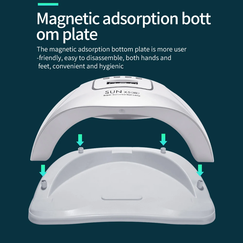 SUN X5 MAX 120 Вт Светодиодный светильник для ногтей, маникюрная Сушилка для ногтей, сушильный Гель-лак для ногтей, лампа 30 s/60 s/90 s, автоматический датчик, маникюрные инструменты для ногтей