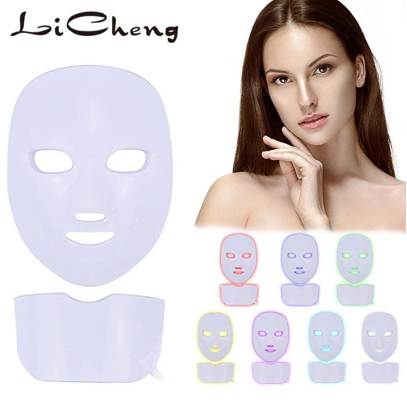

Licheng 7Colors Beauty Photon LED Facial Mask Therapy Anti-aging, Anti-wrinkle and Skin-tightened Acne Removal Face Beauty Tools