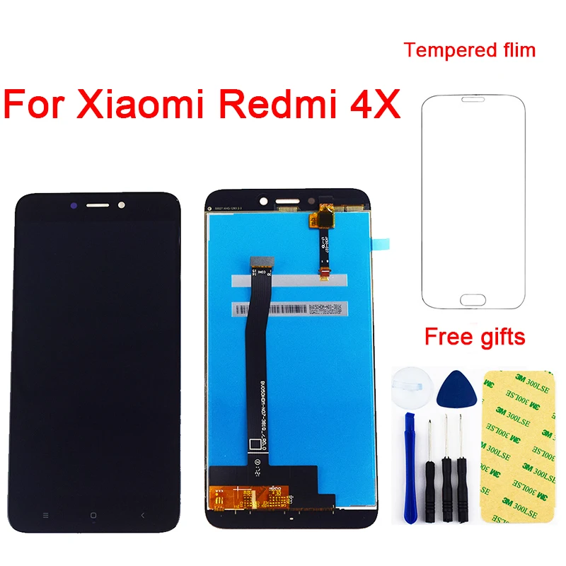 Скидка Для Xiaomi Redmi 4X ЖК дисплей Redmi 4X ЖК панель модуль экрана Redmi 4X ЖК сенсорный экран дигитайзер сенсорная стеклянная рамка в сборе