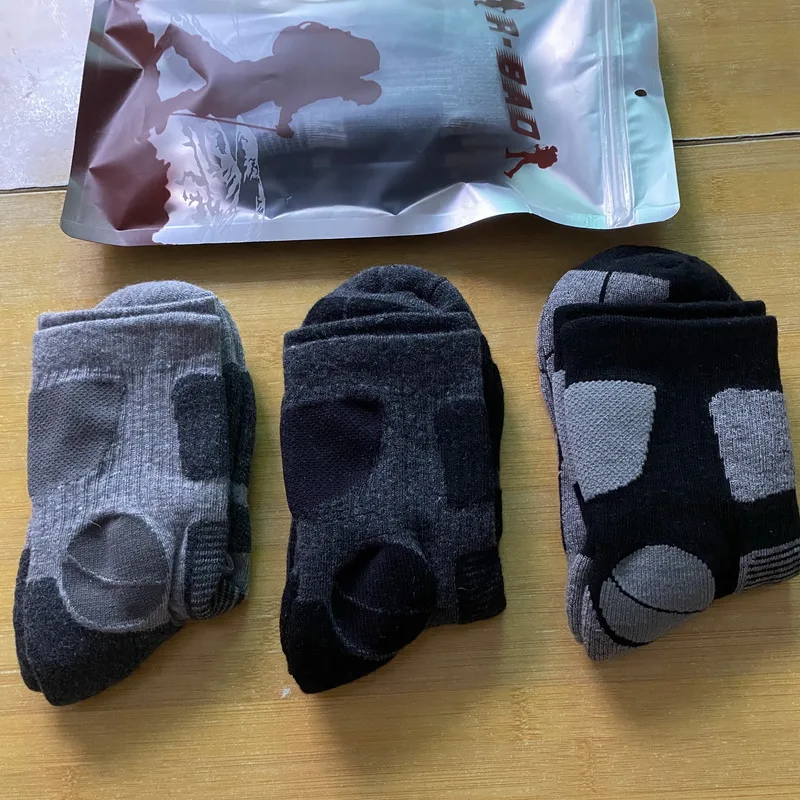 3 Pairs/lot Winter Thicken Merino Wool Socks mens Ski Hiking Thermal Socks Outdoor Warm Sports Men Thermosocks