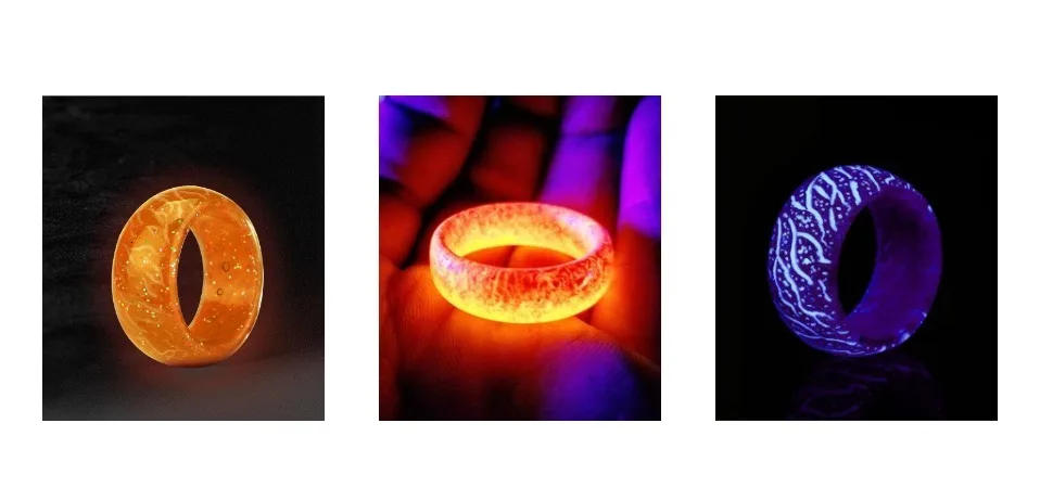 HIYONG, модное кольцо из смолы, светящееся кольцо в стиле панк, светящееся в темноте, обручальное кольцо, флуоресцентные кольца для женщин, ювелирное изделие для мужчин, подарок