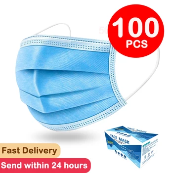 

100pcs Cotton Mask Filter Disposable Dust Masks Mouth Party Anti-Dust Mask Protection Elastic Earloop Salon Mouth Masks Face