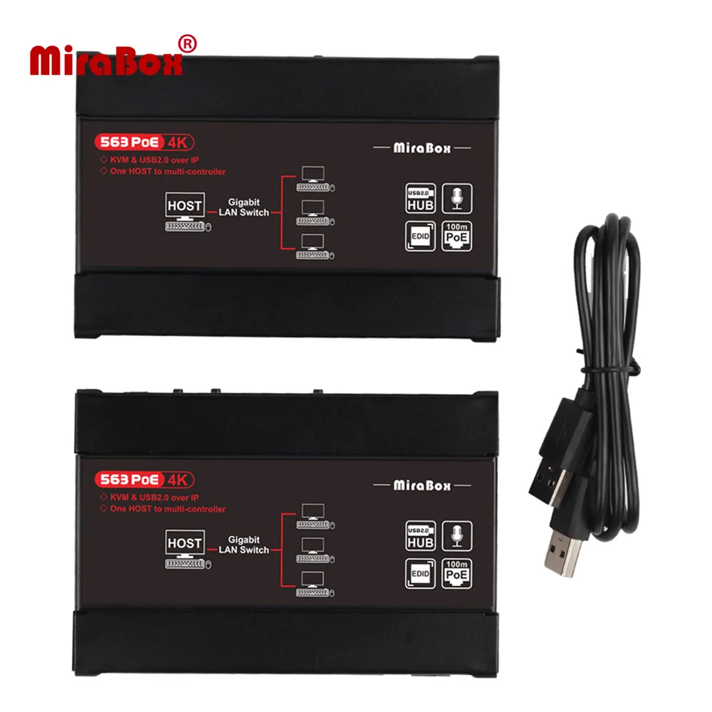 

Mirabox Accept OEM Orders 4K KVM Extender 100m HDMI Extender USB over Cat5e/6 for PC Webcam PS4