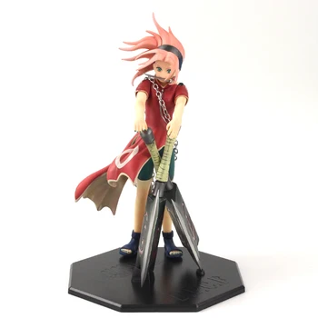 

Anime Figure Naruto Haruno Sakura Uchiha Sasuke Fighting AXE PVC Action Figure Toy Collection Model