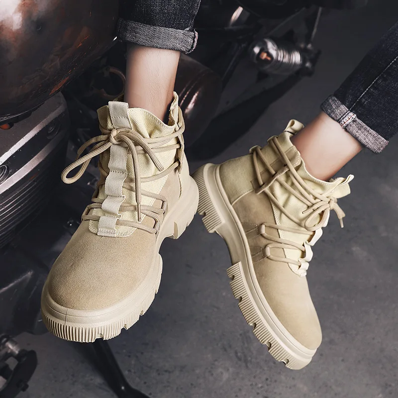 

2019 Autumn New Style Canvas Martin Boots Workwear Fashion Man Boots National Wind Winter High Shoes Outdoor Riding Boots